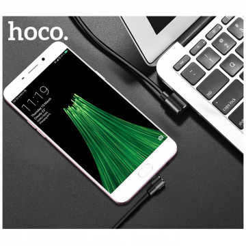 hoco. USB kabl za smartphone, micro USB, kutni 90°, 1.2 met,crna - U37 Long Roam, Micro USB , BK