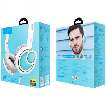 hoco. Slušalice sa mikrofonom, 3.5 mm,dužina kabela 1.5 met,bijela - W17 Delightful Headphones MIC WH
