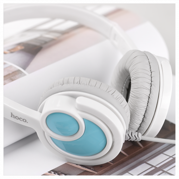 hoco. Slušalice sa mikrofonom, 3.5 mm,dužina kabela 1.5 met,bijela - W17 Delightful Headphones MIC WH