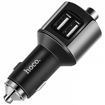 hoco. FM modulator, BT handsfree, 12 V/24 V, 2 x USB 2,4 A - E19 Smart, BT, FM, Charger