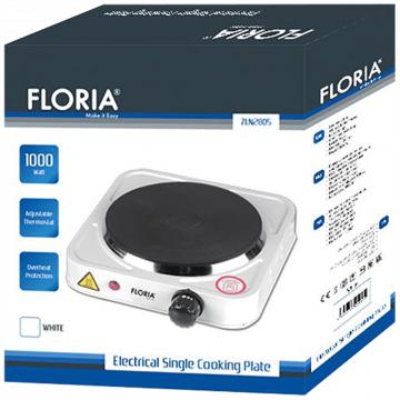 Floria Električno kuhalo, 1 ploča - 15 cm, 1000 W, bijela - ZLN2805 OLD