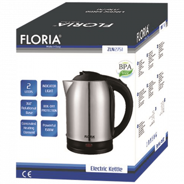Floria Kuhalo za vodu, zapremina 2.0 l, 1500 W, INOX - ZLN2751
