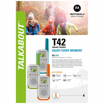 Motorola Walkie Talkie, domet 4 km, 16 kanala, plava - TLKR T42 BL