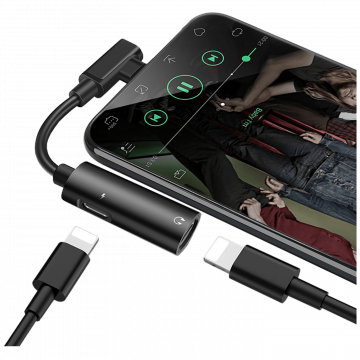 hoco. Adapter za slušalice 2in1, iPhone,Lightning na 2 x Lightning - LS18 Lightning to Lightning