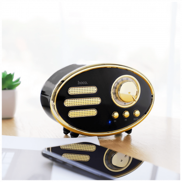 hoco. Zvučnik bežični, Bluetooth,retro, 1200 mAh, 5 h, 5 W, crna - BS25 Time, Bluetooth, retro, black