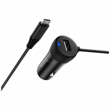 hoco. Auto punjač sa micro USB kabelom, 1 x USB,  2.4 A max. - Z21A Ascender single USB