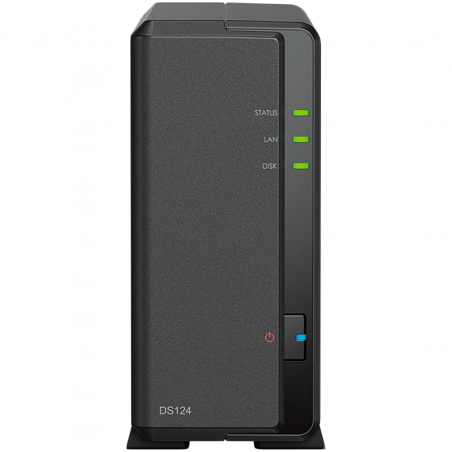 Synology DiskStation DS124 1-Bay NAS, 4-core 1.7 GHz, 1 GB DDR4, 1x 1GbE LAN