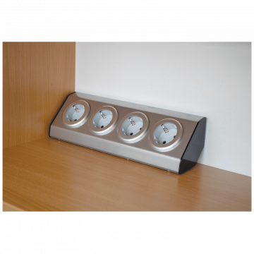 home Strujni razdjeljnik sa 4 utičnice, INOX - KNV 04
