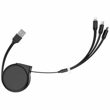 hoco. USB kabl za punjenje, 3in1, na izvlačenje, 1 met., 2 A - U50