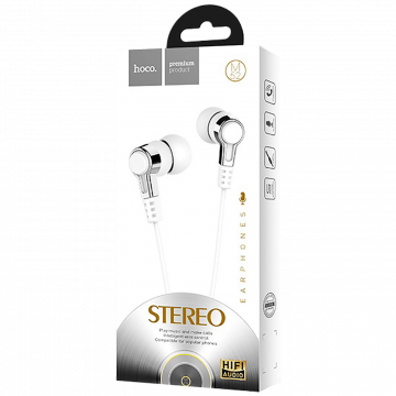 hoco. Slušalice sa mikrofonom, 3.5 mm,dužina kabela 1.2 met,bijela - M52 White