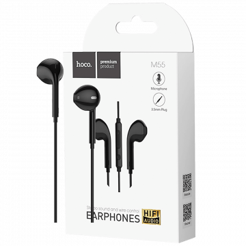 hoco. Slušalice sa mikrofonom, 3.5 mm, dužina kabela 1.2 met, crna - M55 Memory sound Black
