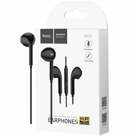 hoco. Slušalice sa mikrofonom, 3.5 mm, dužina kabela 1.2 met, crna - M55 Memory sound Black