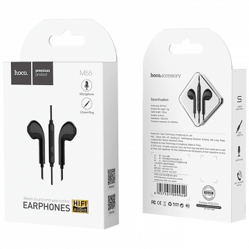 hoco. Slušalice sa mikrofonom, 3.5 mm, dužina kabela 1.2 met, crna - M55 Memory sound Black