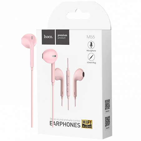 hoco. Slušalice sa mikrofonom, 3.5 mm, dužina kabela 1.2 met, pink - M55 Memory sound Pink