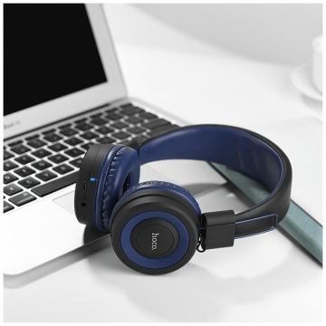 hoco. Slušalice bežične / žične, Bluetooth/ 3.5 mm,  plava - W16 Cool motion Blue