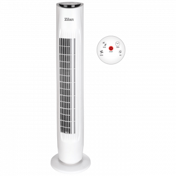 Zilan Ventilator stupni, daljinski upravljač, 45W, 80 cm, ±80° - ZLN3437