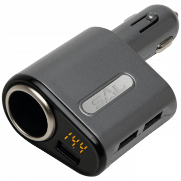 SAL Auto punjač za smartphone, 5V / 3.1 A max., 3 x USB - SA 061