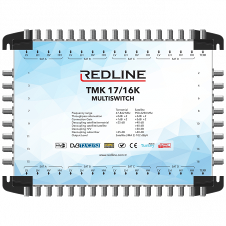 REDLINE Multišalter 4 satelita na 16 utičnica,kaskadni(bez adaptera) - TMK 17/16K