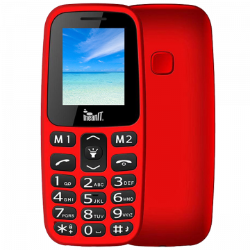 MeanIT Mobilni telefon, 1.77" zaslon, Dual SIM, BT, SOS tipka - VETERAN I MOBILNI TELEFON-CRVENI