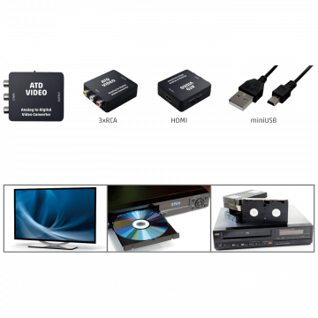 home Analogno - digitalni video konverter, 3 x RCA na HDMI - ATD VIDEO