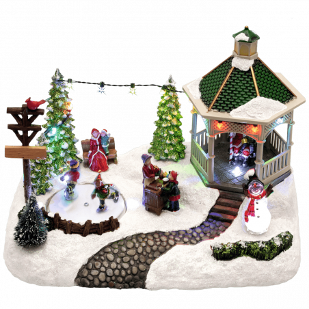 home Dekorativna LED rasvjeta,  diorama, klizalište sa djecom - DRM 11