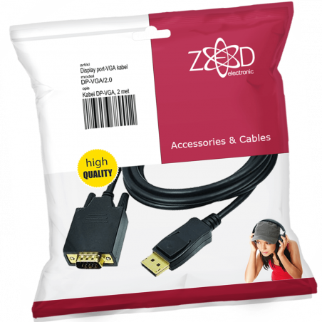 ZED electronic Kabl display port na vga, dužina 2.0 m - DP-VGA/2.0