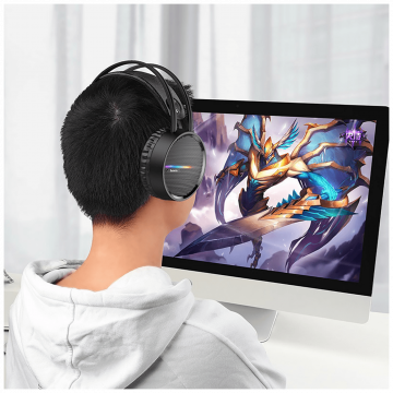 hoco. Slušalice sa mikrofonom, gaming, dužina kabela 2.4 met, crna - W100 Touring
