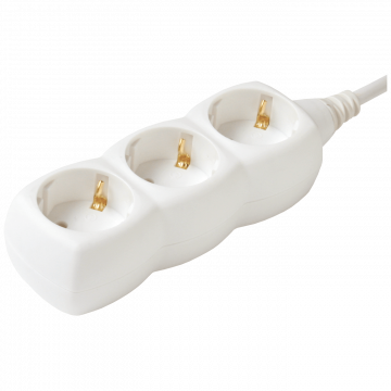 home Produžni kabl, 3 utičnice, 1.0mm², 1.5 met, bijeli - NV 3/WH