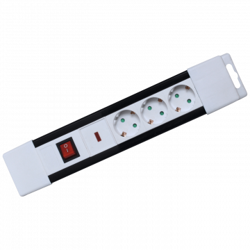 home Produžni kabl, 3 utičnice, prekidač, 1,5mm², 2 met, bijeli - NVP 03K/WH