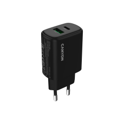 CANYON OnCharge 250 punjač 25W, 1xUSB-C PD i 1xUSB QC, EU Black