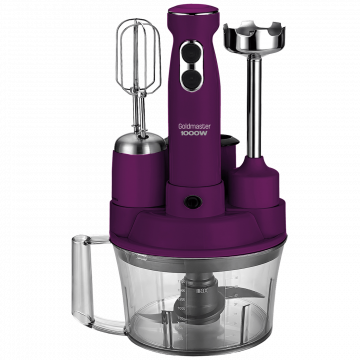 Goldmaster Štapni mikser sa posudom, 5u1, 1000 W, Multipraktik - GM-7239M Elena Max Purple