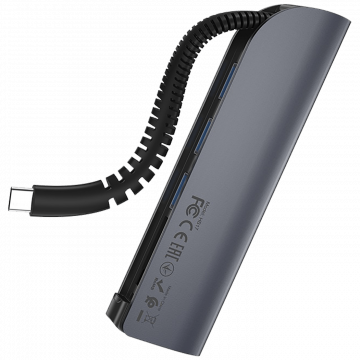 hoco. Konverter USB HUB type C to USB3.0/microSD/SD čitač - HB17 Easy connect