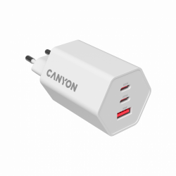 CANYON HEXAGON 65 GaN punjač 65W, 2xUSB-C PD i 1xUSB-A QC, EU bijeli