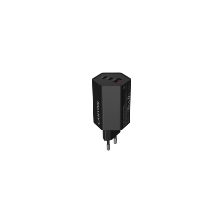 CANYON HEXAGON 65 GaN punjač 65W, 2xUSB-C PD i 1xUSB-A QC, crni