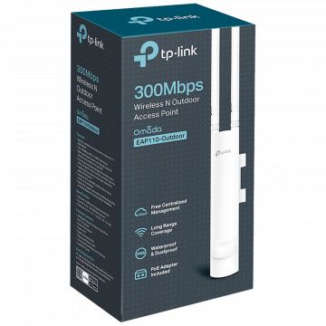 TP-LINK Wireless N Access Point, 300Mbps, 2.4GHz, IP65 - EAP110-Outdoor