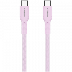 CANYON OnWire 60CL USB-C kabel 60W, 1m, pleteni, roze