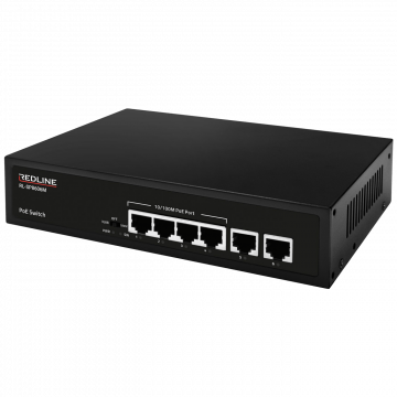 REDLINE PoE mrežni switch, 6 port RJ-45 , 4 PoE / 65W - RL-SP8606M