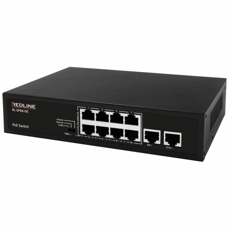 REDLINE PoE mrežni switch, 10 port RJ-45 , 8 PoE / 120W - RL-SP8610E