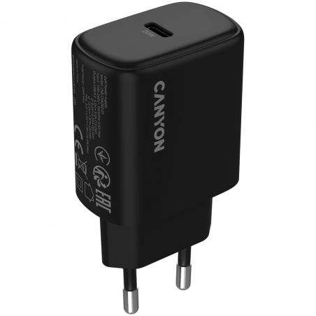 CANYON OnCharge 200 punjač 20W, 1xUSB-C PD, EU, crni
