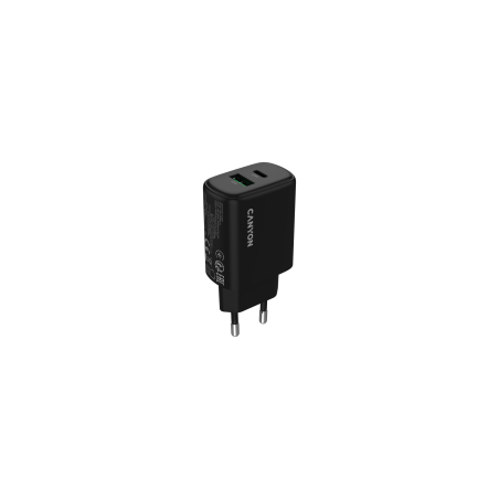 CANYON OnCharge 200 punjač 20W, 1xUSB-C PD i 1xUSB-A QC, crni