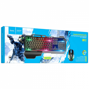 hoco. Tipkovnica+miš, gaming set, RGB osvjetljenje, USB - GM12