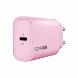 CANYON OnCharge 30CL punjač 30W USB-C PD, EU utikač, pink