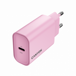 CANYON OnCharge 30CL punjač 30W USB-C PD, EU utikač, pink