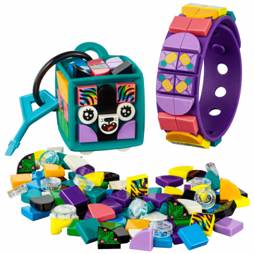 Lego Narukvica i privjesak za torbu - Neonski tigar, LEGO Dots