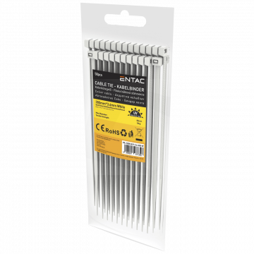 Entac Plastične vezice 3,6mm x 300mm, 50 kom. - Cable Tie 3.6mmx300mm White