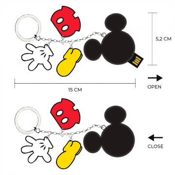Disney USB Flash Drive 16GB, USB2.0, privjesak za ključ, Mickey - Flash Drive Mickey CHARMS 16GB 2.0
