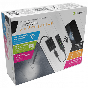 Tracer Kamera , endoskopska, LED, WiFi, vodootporna - HARDWIRE 5M 8MM LED WIFI