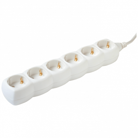 home Produžni kabl, 6 utičnice, 1.5mm², 5 met, bijeli - NV 6-5/WH/1,5