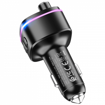 hoco. FM modulator, E62,Bluetooth,12/24 V,2xUSB, 1xUSB-C,PD20W - E62 Fast