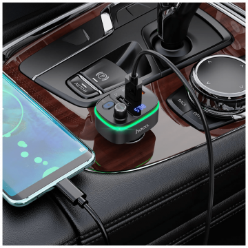 hoco. FM modulator, E62,Bluetooth,12/24 V,2xUSB, 1xUSB-C,PD20W - E62 Fast